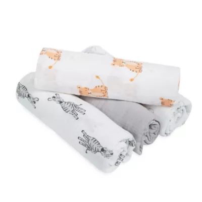 aden + anais™ essentials Safari Babes 4-Pack Classic Muslin Swaddles | buybuy BABY | buybuy BABY