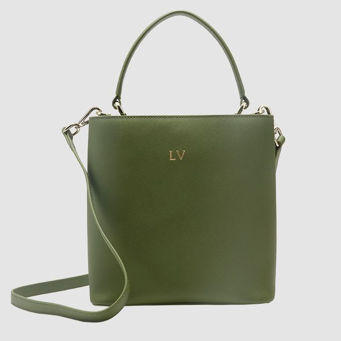 Military Green Double Bucket Bag | The Daily Edited