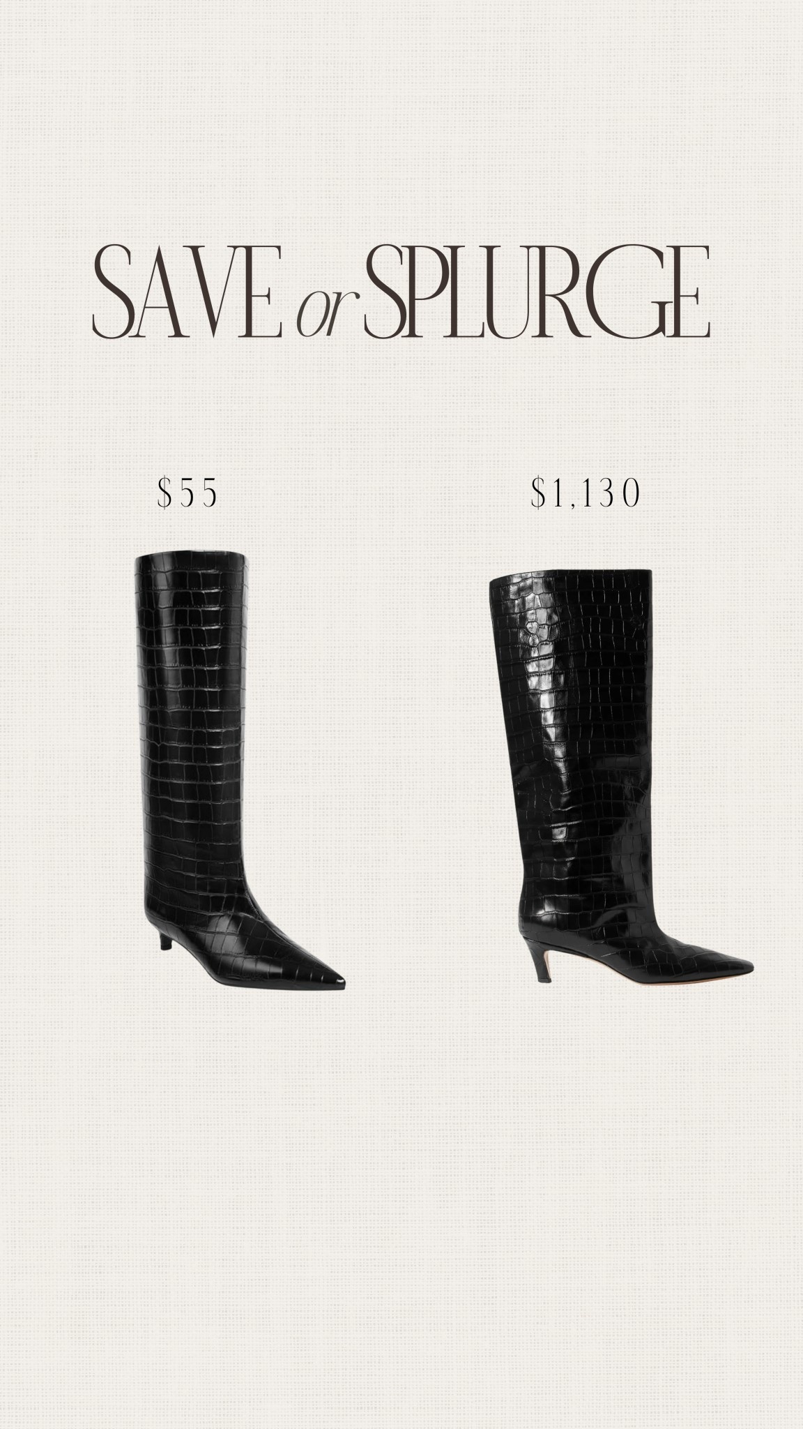 Save or splurge! 🙌🏼 Live these croc print boots for fall! #stylinbyaylin 

#LTKStyleTip #LTKShoeCrush #LTKFindsUnder100