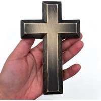 Wooden Carved Cross For Wall, Small & Large Decorative Crosses, Crucifix Catholic in Rustic Style, Black Cross, Christian Gift | Etsy (US)