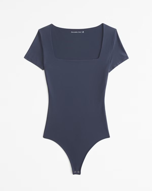 Soft Matte Seamless Short-Sleeve Squareneck Bodysuit | Abercrombie & Fitch (US)
