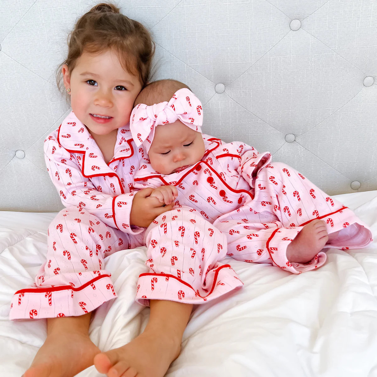 Pink Candy Cane / Organic Pointelle Lounge Set | SpearmintLOVE
