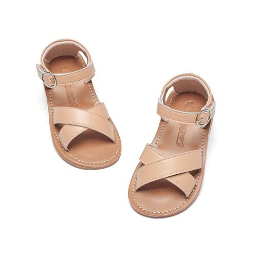 Kiderence Toddler Girls Sandals Little Girls Kids Summer Shoes Toddler Nude Sandals Size 10 | Amazon (US)