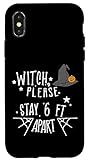 iPhone X/XS Witch Please Stay 6 Feet Apart Halloween 2020 Pun Cute Case | Amazon (US)