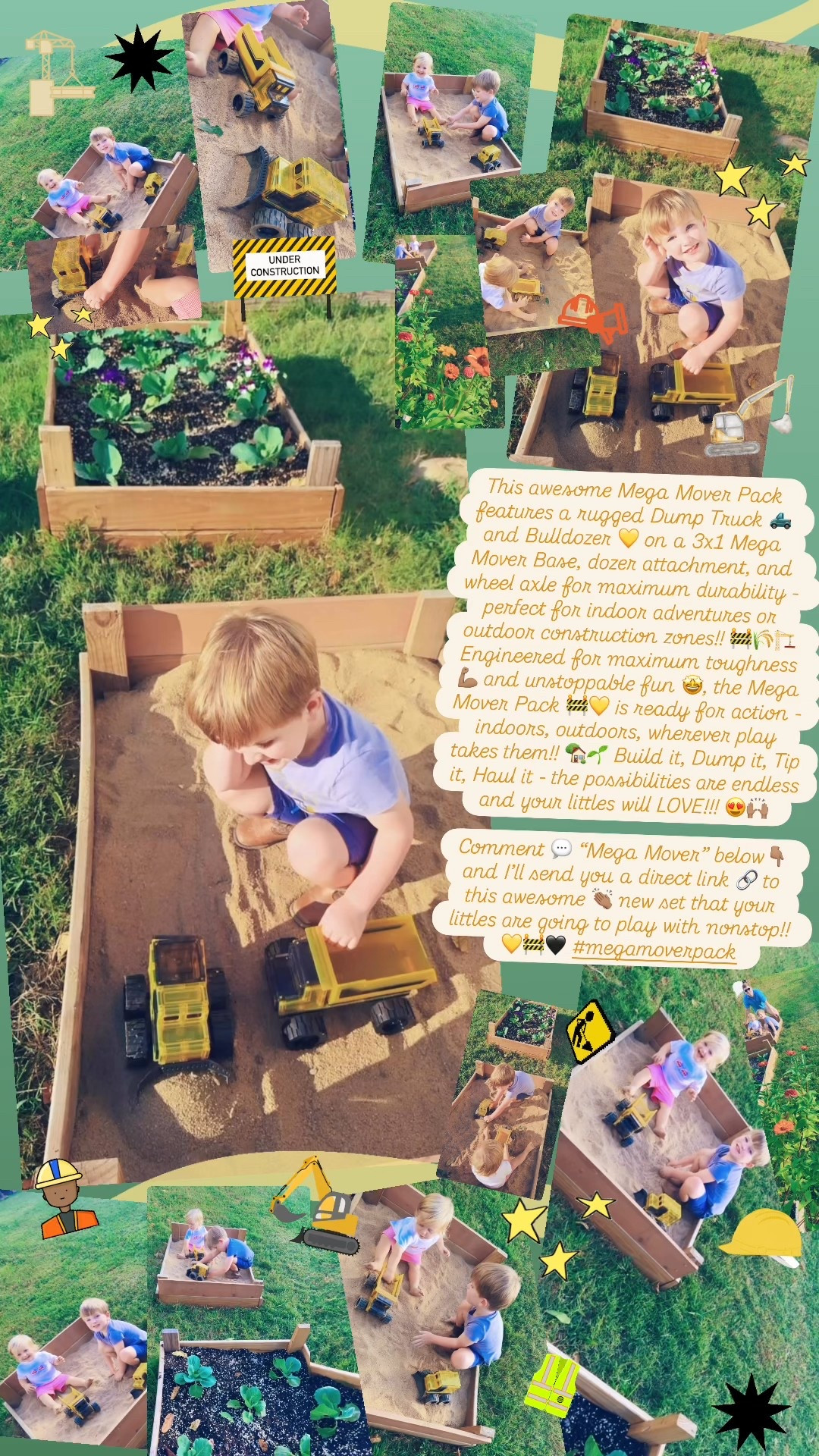 This awesome Mega Mover Pack features a rugged Dump Truck 🛻 and Bulldozer 💛 on a 3x1 Mega Mover Base, dozer attachment, and wheel axle for maximum durability - perfect for indoor adventures or outdoor construction zones!! 🚧🌾🏗️ Engineered for maximum toughness 💪🏽 and unstoppable fun 🤩, the Mega Mover Pack 🚧💛 is ready for action - indoors, outdoors, wherever play takes them!! 🏡🌱 Build it, Dump it, Tip it, Haul it - the possibilities are endless and your littles will LOVE!!! 😍🙌🏽 

Comment 💬 “Mega Mover” below👇🏽 and I’ll send you a direct link 🔗 to this awesome 👏🏽 new set that your littles are going to play with nonstop!! 💛🚧🖤 #megamoverpack 

#LTKBaby #LTKFamily #LTKKids