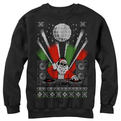Women's Lost Gods Christmas DJ Santa Ugly Sweater  Sweatshirt - Black - Medium | Target