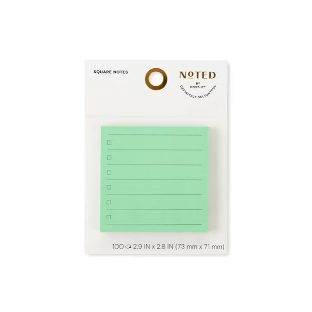 Post-it Square Notes List 2.8"x2.8" - Green | Target