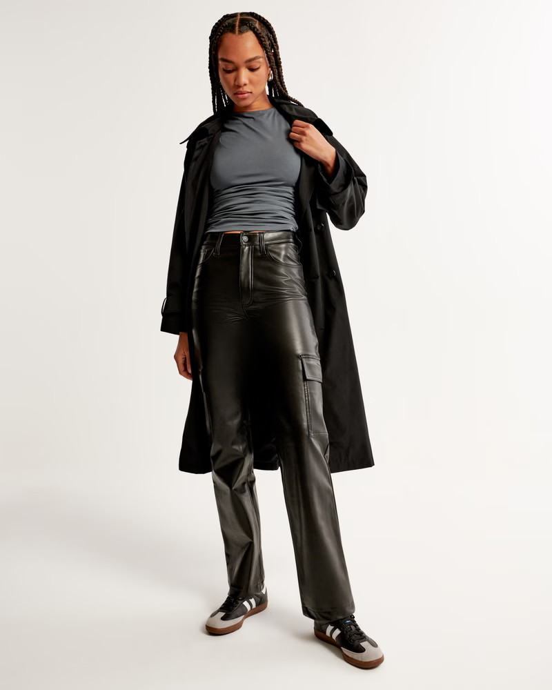 Vegan Leather Cargo 90s Relaxed Pant | Abercrombie & Fitch (US)