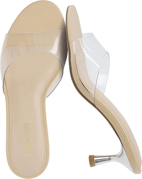 CUSHIONAIRE Giselle Clear Kitten Heels for Women, Comfortable and Stylish Low Heeled Mules Dressy... | Amazon (US)