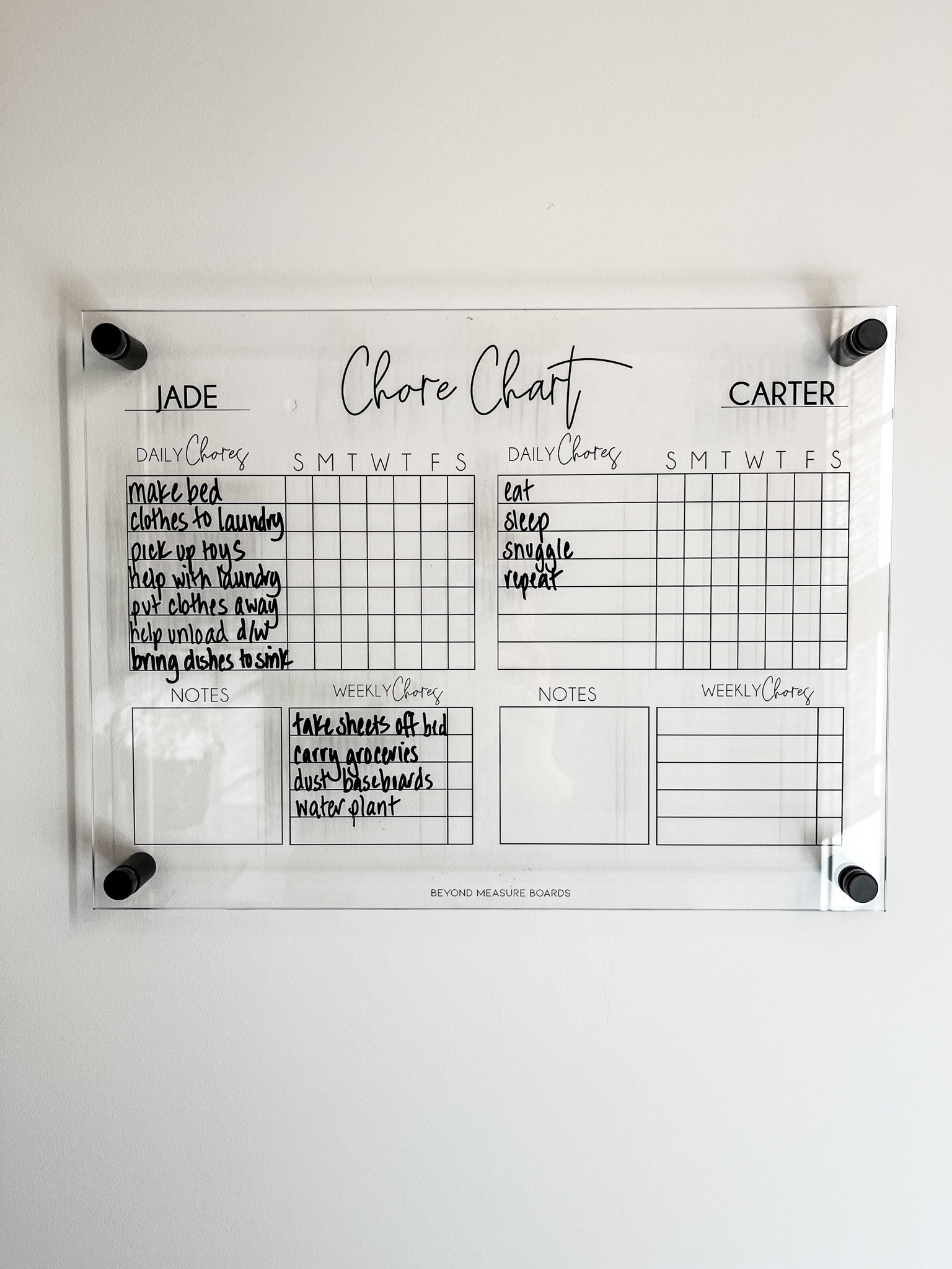 Personalized 2 Children Black Acrylic Chore / Responsibility/ Routine Chart

#laundryroom #decor #etsy #canada 

#LTKfamily #LTKhome #LTKkids