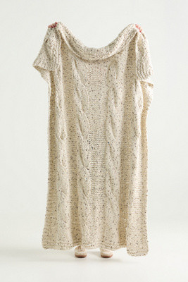 Holly Cable-Knit Throw Blanket | Anthropologie (US)