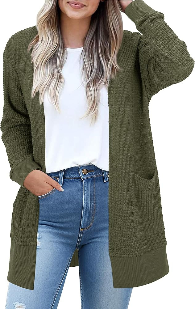 STYLEWORD Women's Fashion Cardigan Sweater Lightweight Open Front Long Casual Beach Kimonos Outfi... | Amazon (US)