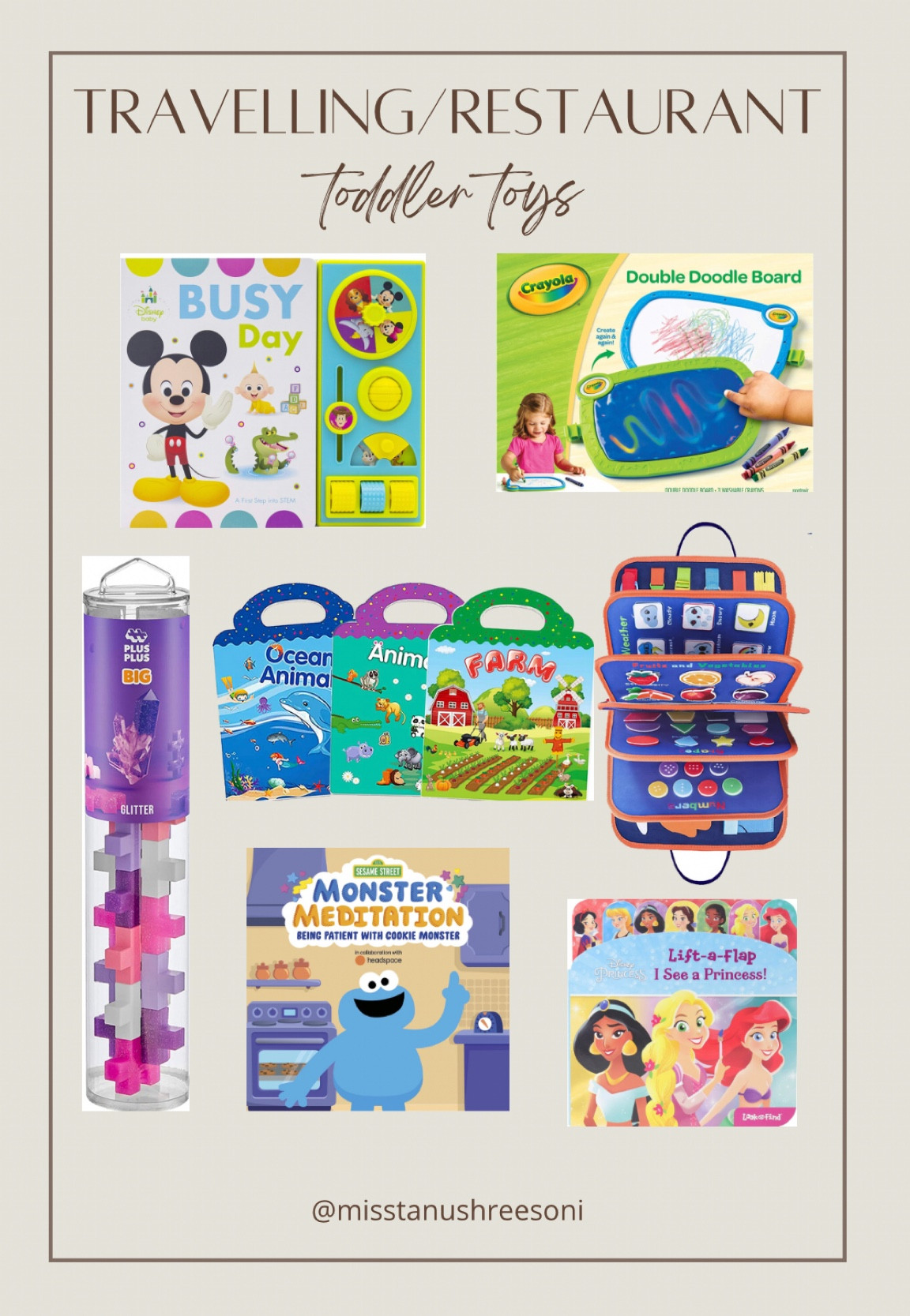 All the toys we are taking traveling to Disneyworld to keep Bella busy at the airport/restaurants/plane! Toddler fidget toys and books 

#LTKfamily