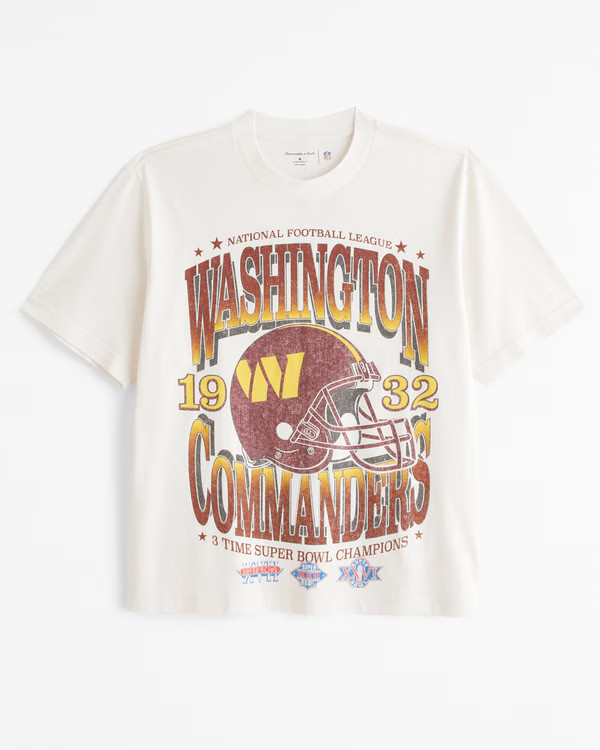 Men's Washington Commanders Vintage-Inspired Graphic Tee | Men's Tops | Abercrombie.com | Abercrombie & Fitch (US)