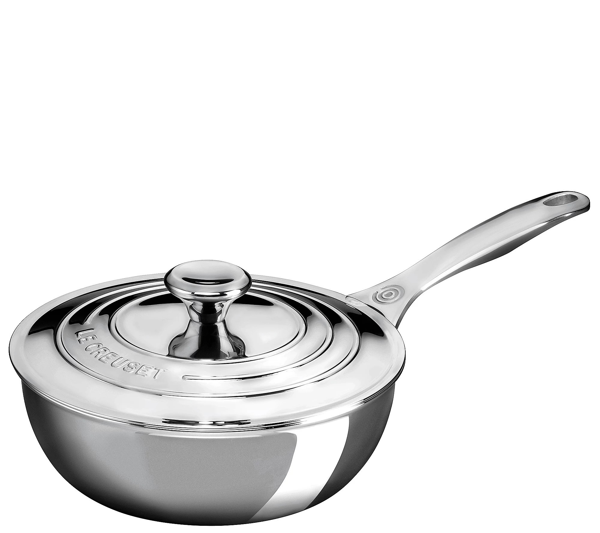 Le Creuset 2-qt Stainless Steel Saucier Pan wit h Lid | QVC