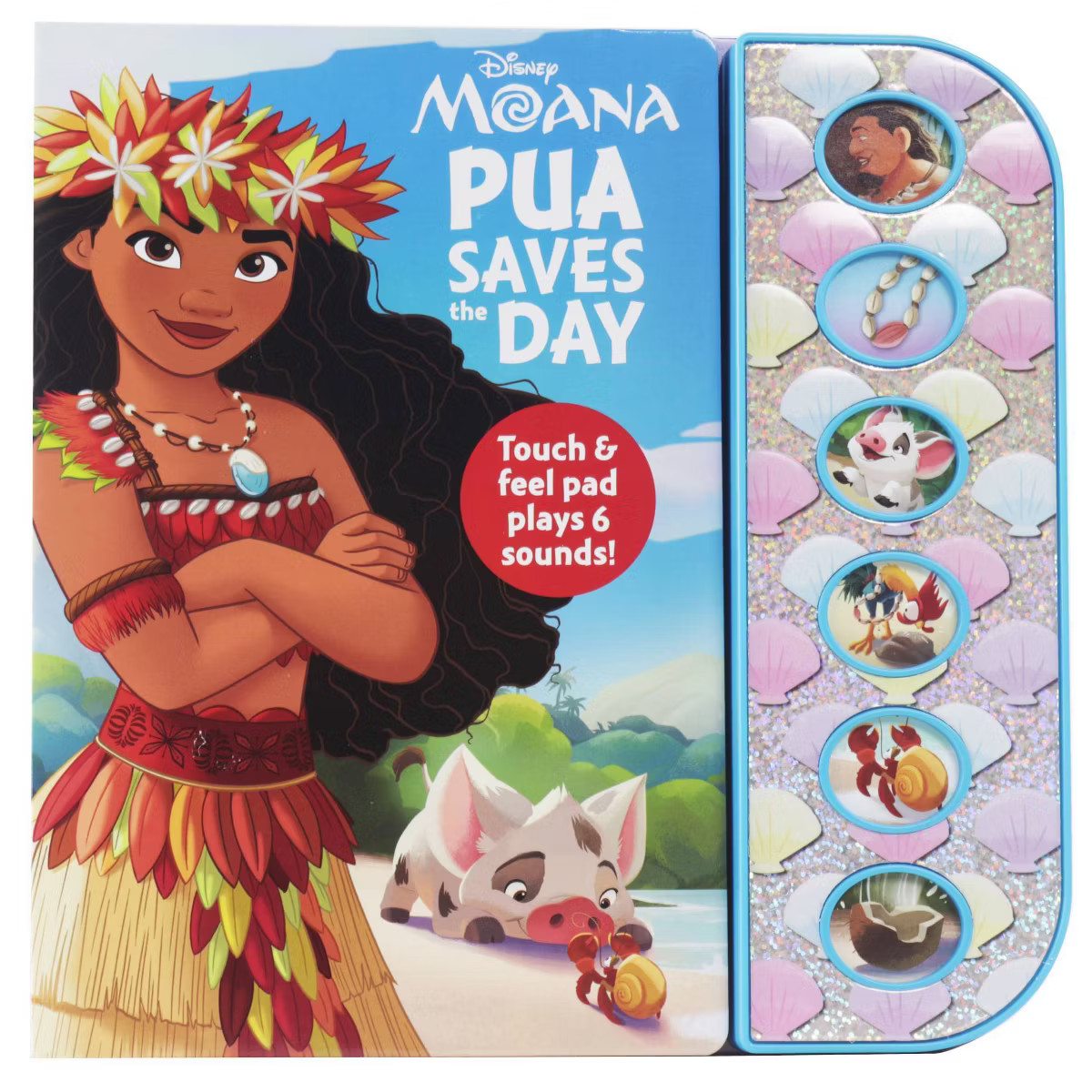 Disney Moana - Pua Saves the Day Textured Sound Board Book - Touch & Feel Textured Sound Pad for ... | Target