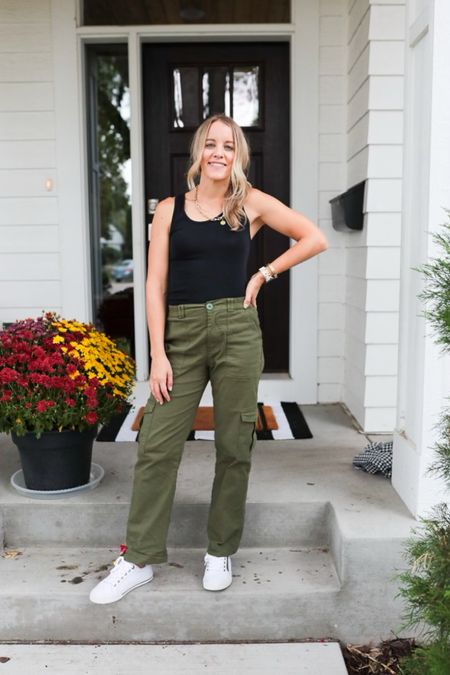 Tank top is my favorite! Super versatile, inexpensive and holds up great. The cargo pants fit tts  

#LTKstyletip