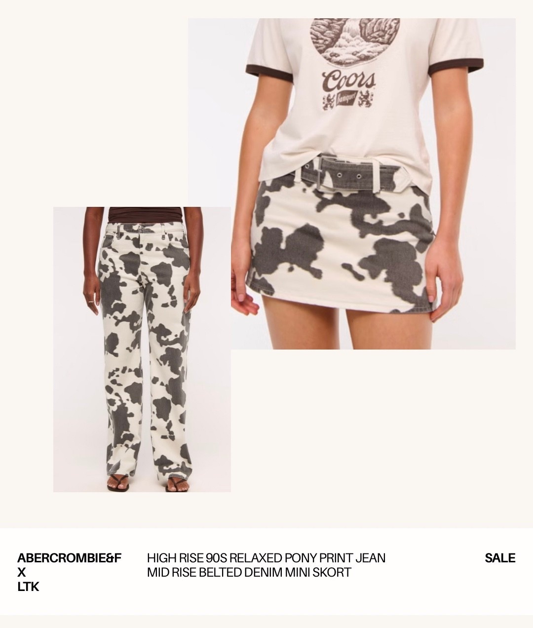 Pony cow print skirt skort trousers jeans I love this style so muchh

#LTKxAFSale #LTKspring #LTKsummer