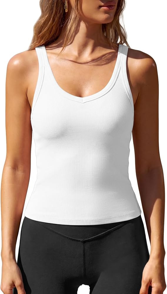 Removable pads,Soft cotton material, Slim fit,Summer Camisole Athletic Workout Gym Going Out Cute... | Amazon (US)
