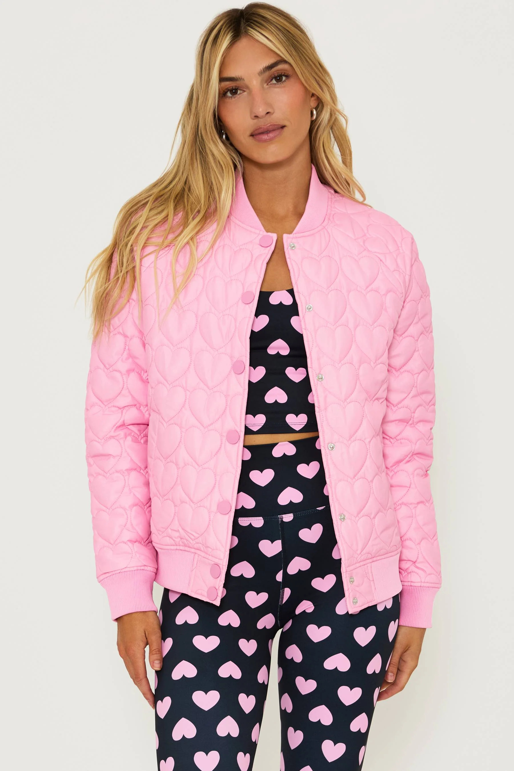 Flight Jacket Prism Pink Heart | Bomber Jacket | Beach Riot | Beach Riot