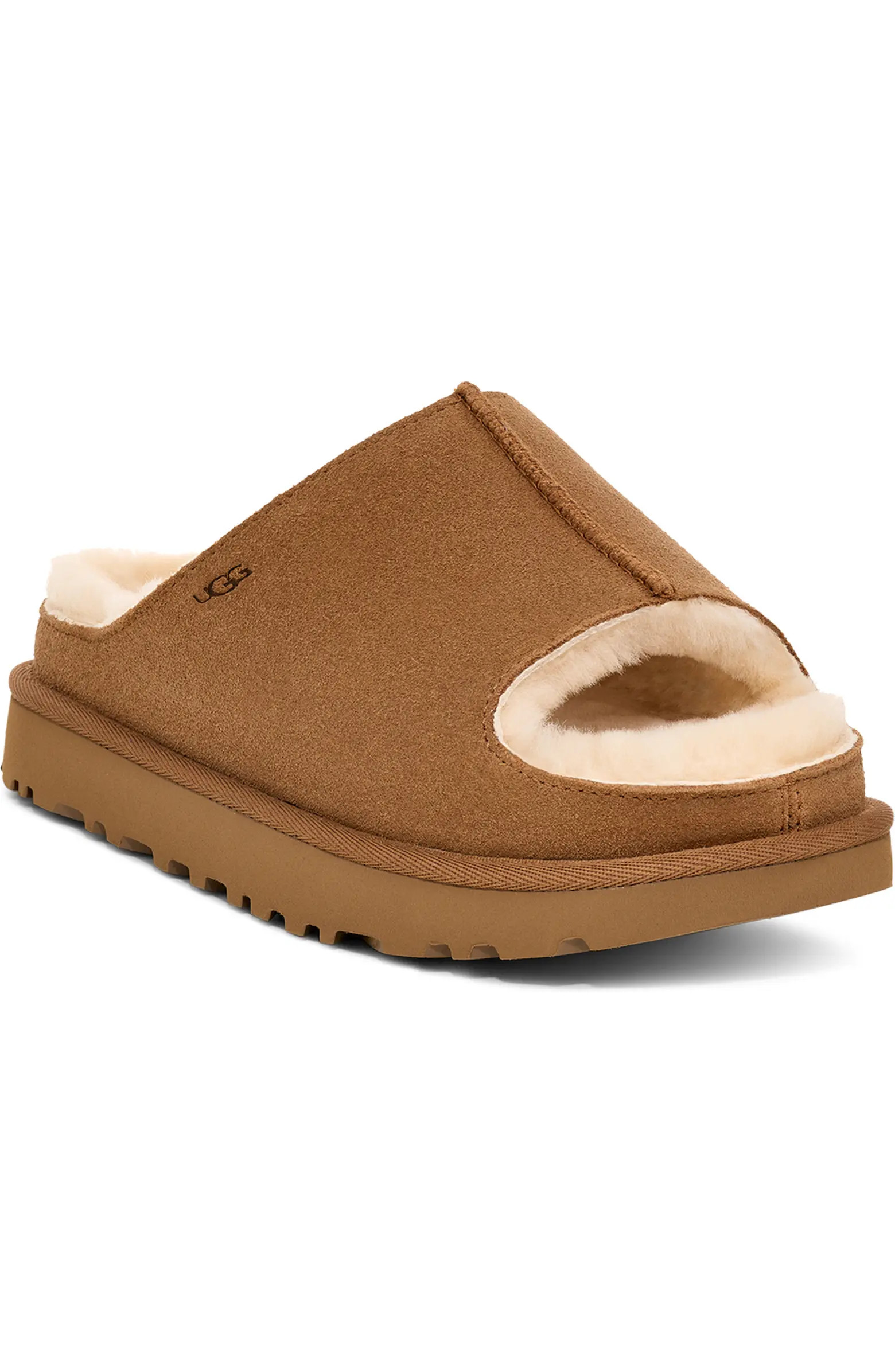 Greenport Genuine Shearling Lined Platform Slide Sandal (Women) | Nordstrom