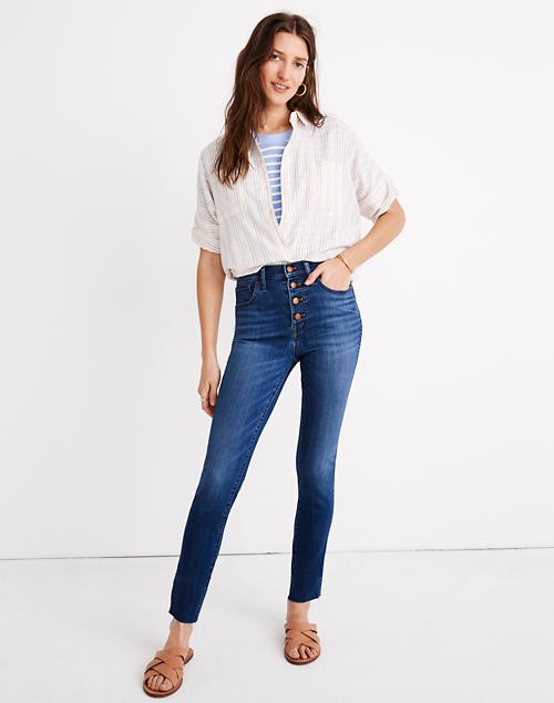 10" High-Rise Skinny Crop Jeans: Button-Front Tencel™ Edition | Madewell