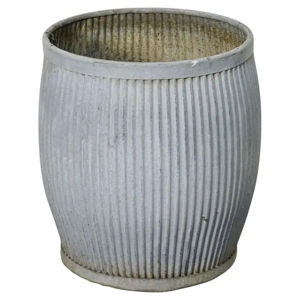 English Garden Pot or Dolly Tub Planter of Zinc | 1stDibs