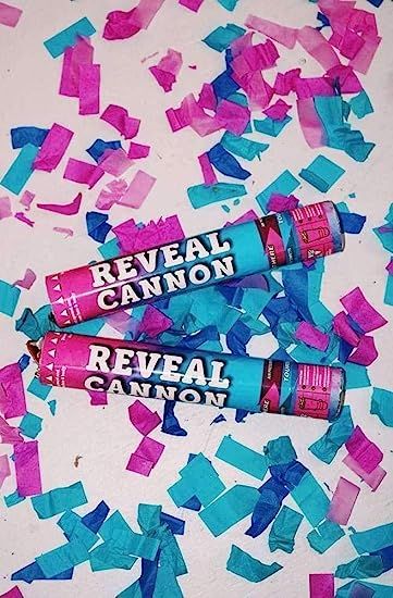 Baby Gender Reveal Confetti Launcher Cannon 4-Pack - Biodegradable Confetti (2 Pink and 2 Blue) | Amazon (US)