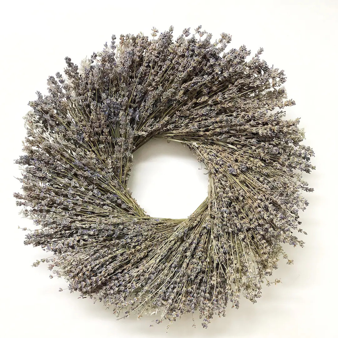 Vancortlandt Farms Natural Dried Flower Handmade Lavender Zen Artemisia Wreath - Etsy | Etsy (US)