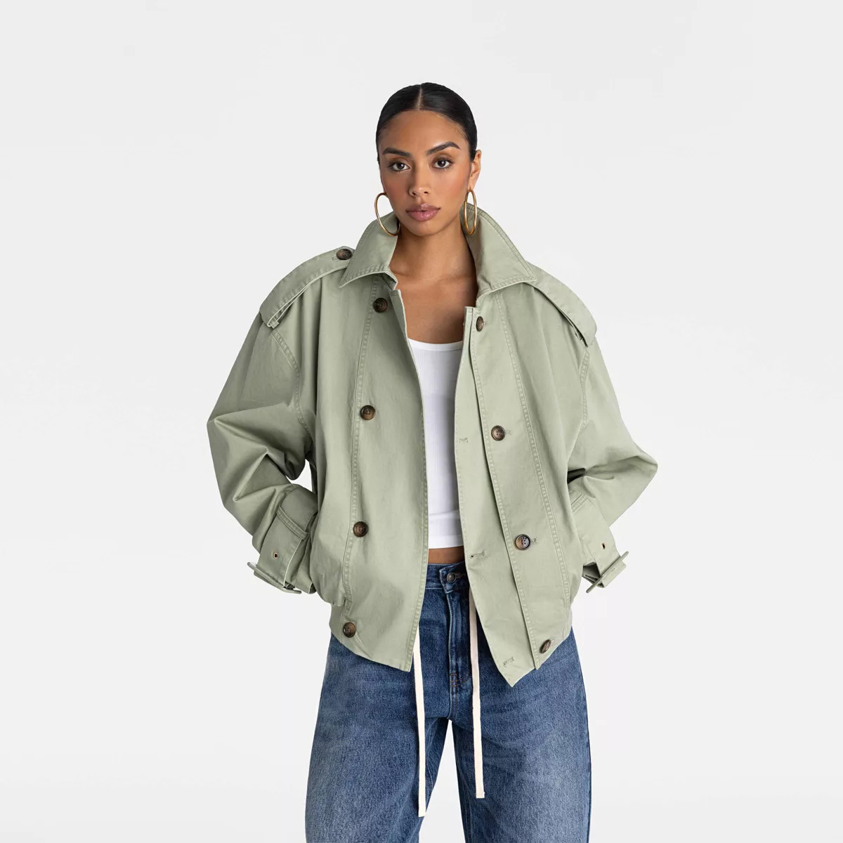 KBB by KAHLANA Women's 'The Cropped Trench' - Tan | Target