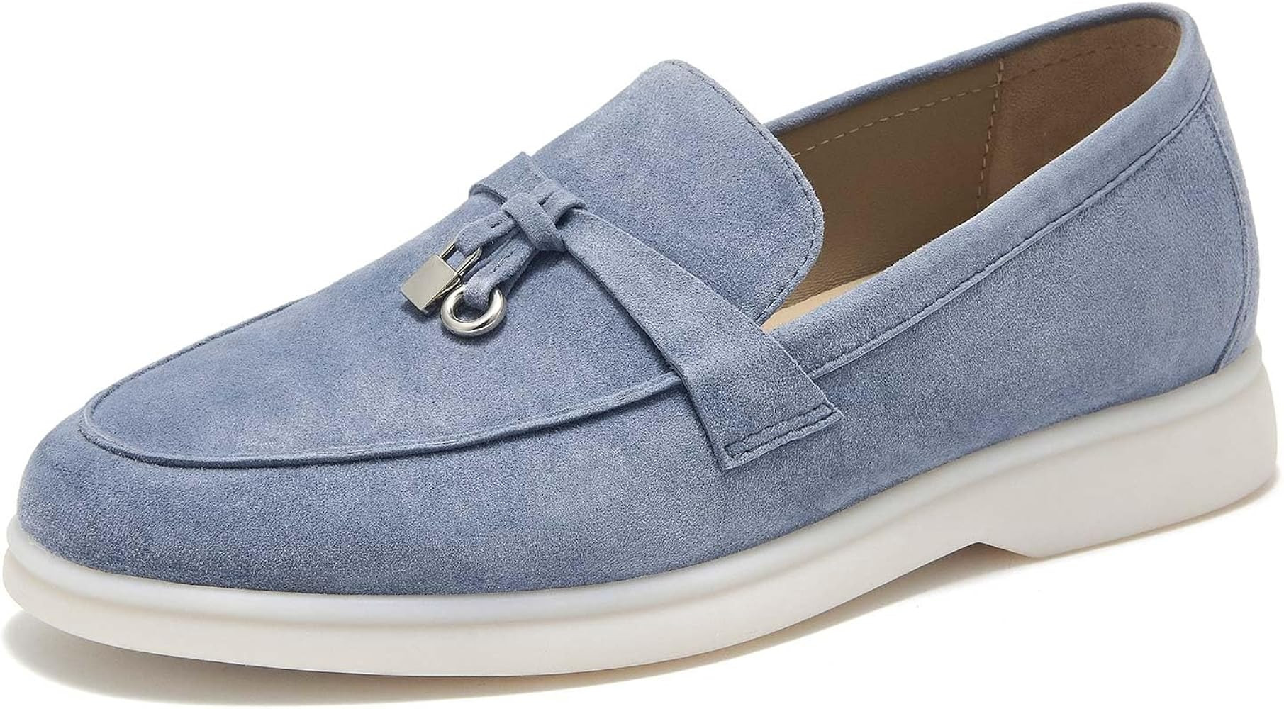 BEAU TODAY Suede Penny Loafers for Women Flats Shoes, Comfortable Slip On Loafers, Driving Loafer... | Amazon (US)