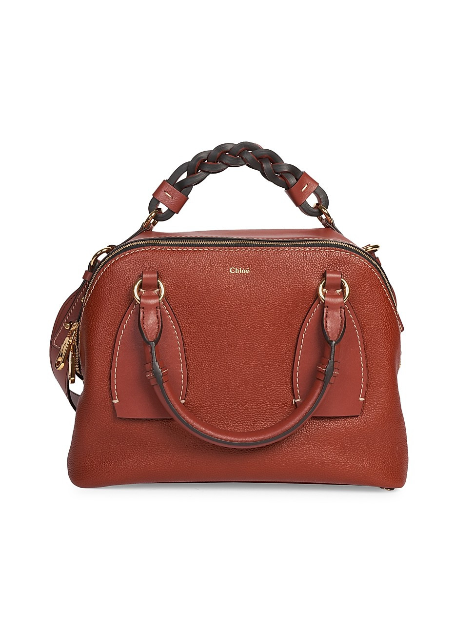 Chloé Women's Medium Daria Leather Satchel - Sepia Brown | Saks Fifth Avenue