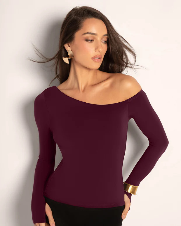 Sculpty One Shoulder Long Sleeve Top | TA3