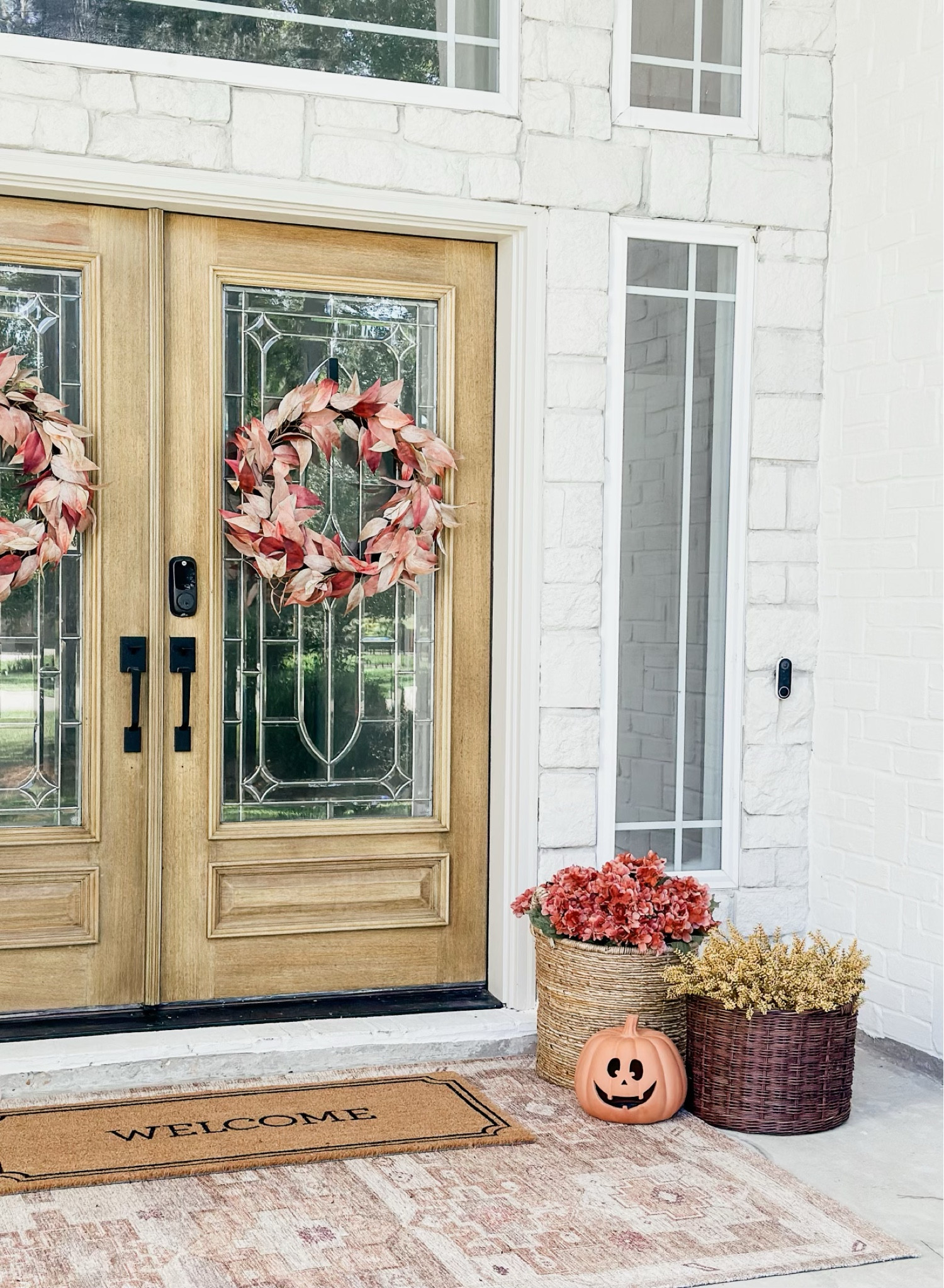 Loving my fall porch! Added this cute little pumpkin for Halloween! 

THEBLOOMINGNEST Walmart target fall pumpkin stems baskets wreath rug 

#LTKHome #LTKStyleTip #LTKSeasonal