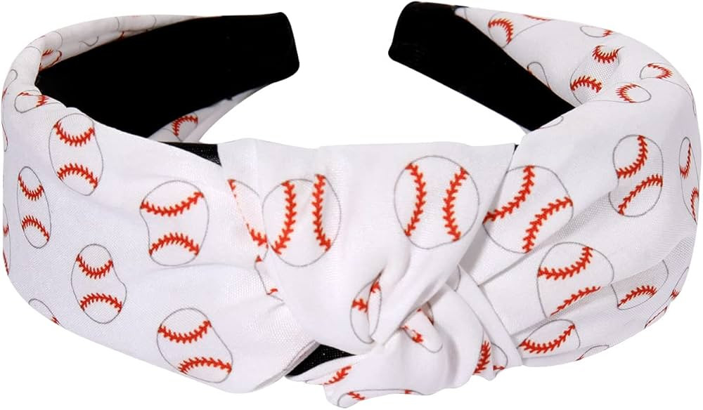 ZITULRY Knotted Headbands for Women Basketball Football Baseball Printed Wide Top Knot Headband S... | Amazon (US)