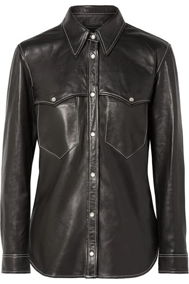 Isabel Marant - Nile Leather Shirt - Black | NET-A-PORTER (UK & EU)