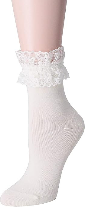 SRYL Women Lace Ankle Socks Ruffle Frilly Cotton Socks Trim Lace,Anklet socks Dress Socks Women o... | Amazon (US)
