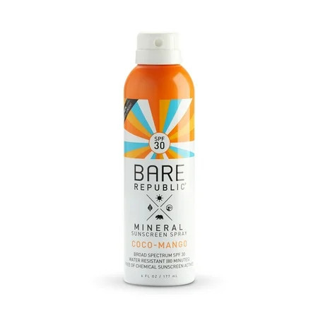 Bare Republic Mineral Coco-Mango Sunscreen Spray, SPF 30, Natural Coco Mango Scent, Reef Friendly, 8 | Walmart (US)