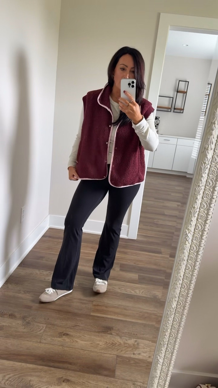 Weekly Target Tuesday finds! 🎯 You guys sold out this vest last time I shared it - but it’s back in new colors! Wearing a medium. Love the mini flare leggings - wearing medium. Top is Walmart and a go-to tee for me. @Target

#LTKootd #LTKSeasonal #LTKdayinmylife