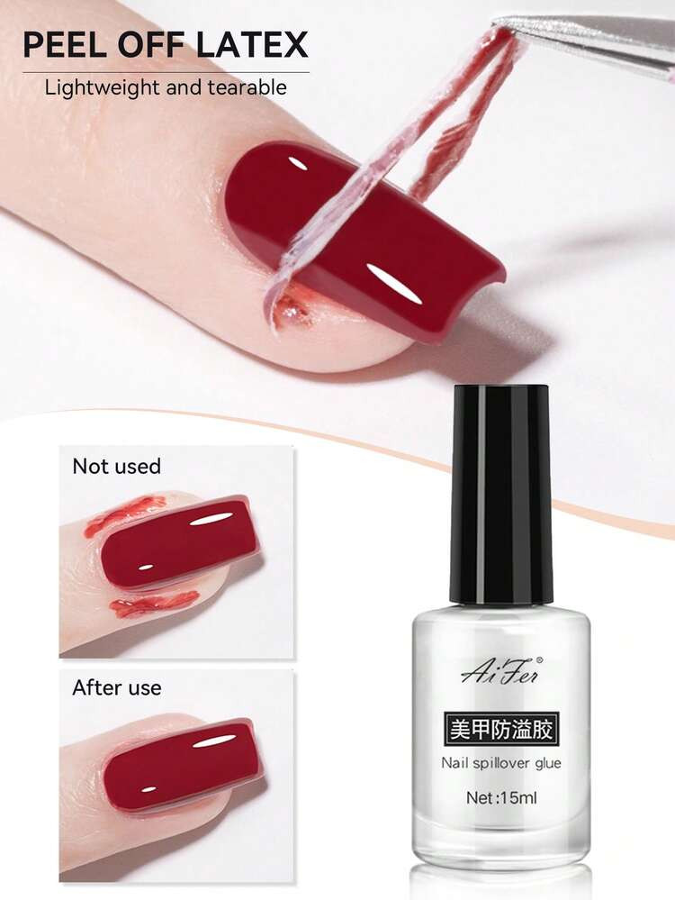 AiFer 1PC 15ML Gel Polish Latex Liquid Nail Simple Peel Off Cuticle Guard For Nail Polish Nail Art Liquid Latex Barrier Protector Gel Polish Manicure Nails Design Gift For Women | SHEIN