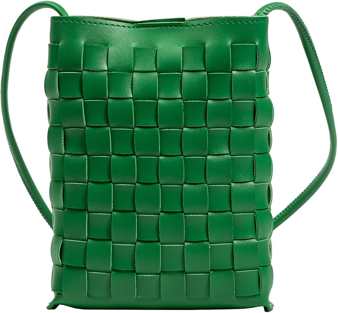ONE2MAY Woven Small Crossbody Bags Cell Phone Purse for Women Teen Girls Small Shoulder Phone Bag | Amazon (US)