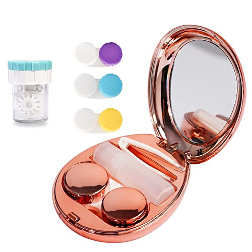 Contact Lens Case with Cleaner Washer, Portable Travel Box with Mirror and Removal Tool Solution Bottle for Outdoor Daily Office ﻿ | Amazon (US)