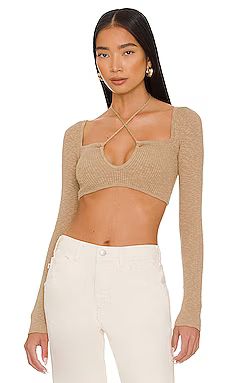 Lovers and Friends Maddix Halter Keyhole Top in Taupe from Revolve.com | Revolve Clothing (Global)