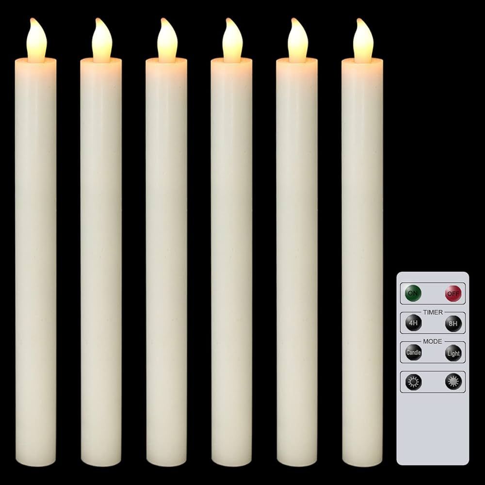 DRomance Flickering Flameless Taper Candles with Remote Timer Battery Operated LED Candlesticks R... | Amazon (US)