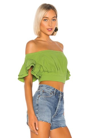 L'Academie The Claude Top in Moss from Revolve.com | Revolve Clothing (Global)