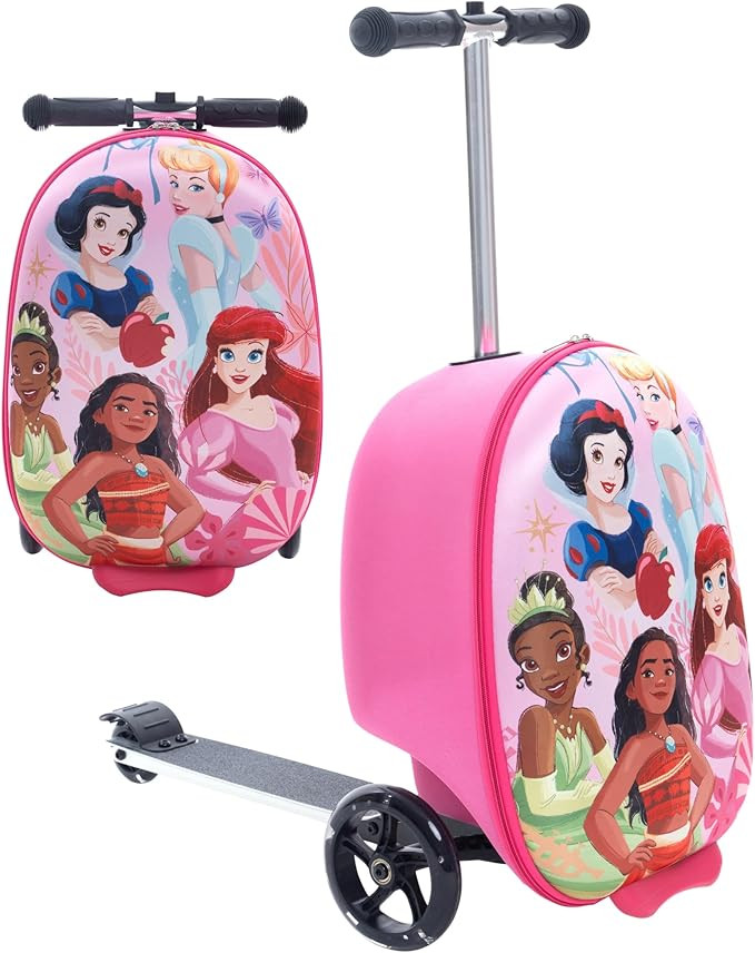 Fast Forward Disney Princess Suitcases for Girls – 18” Lightweight Kids Ride On Suitcase Scoo... | Amazon (US)