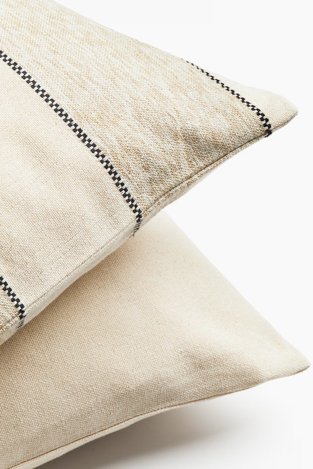 2-pack Cushion Covers - Light beige/striped - Home All | H&M US | H&M (US + CA)