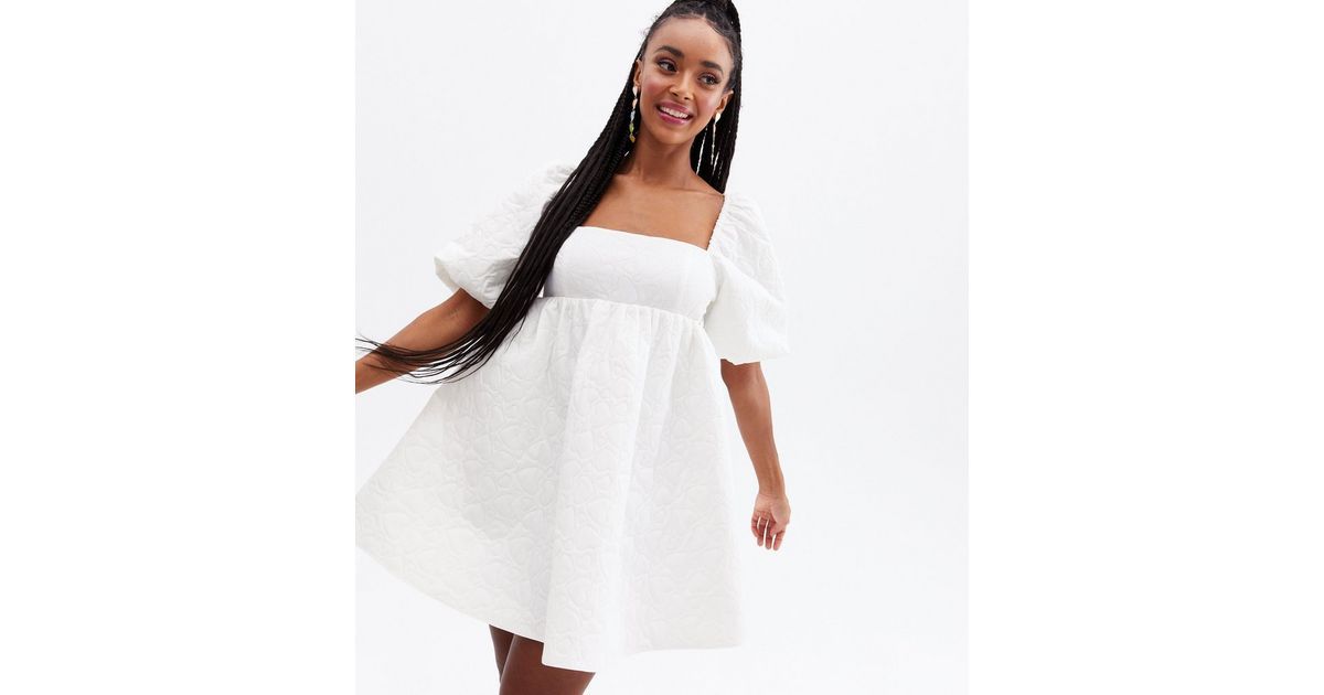 Dream Big White Puff Sleeve Smock Dress
						
						Add to Saved Items
						Remove from Saved I... | New Look (UK)