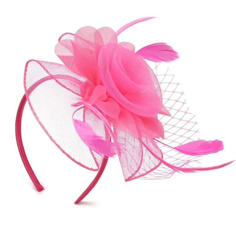 Hot Pink Fascinator, Kentucky Derby Hat for Women, Clip or Headband Style, One Size | Walmart (US)