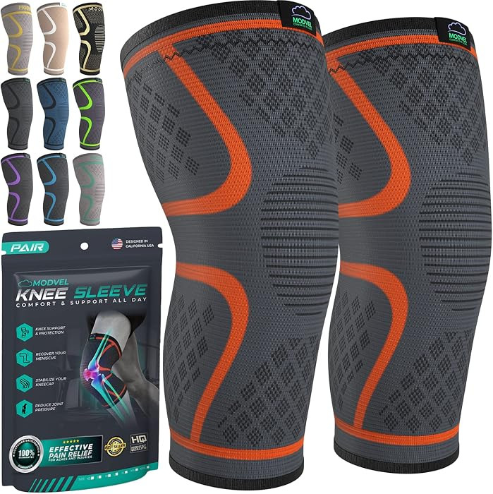 Modvel Compression Knee Brace for Women & Men, 2-Pack Knee Brace for Running Knee Pain, Knee Supp... | Amazon (US)
